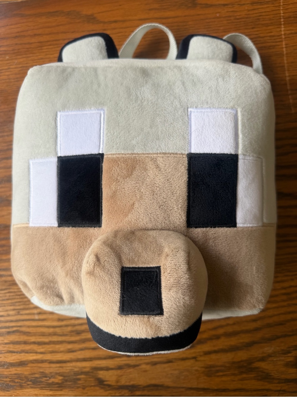 Minecraft Pixel Animal Plush Backpack - Cream & Tan